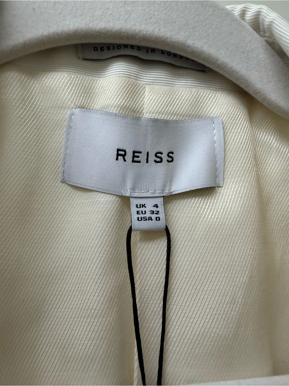 NWT Reiss White Single-Breasted Tuxedo Blazer Textured Peak Lapel Sz 0